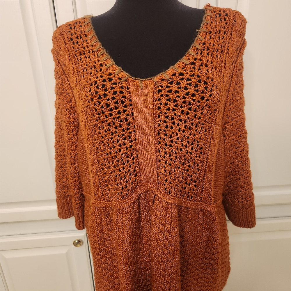 dressbarn Women's Chunky Knit Sweater - Burnt Orange